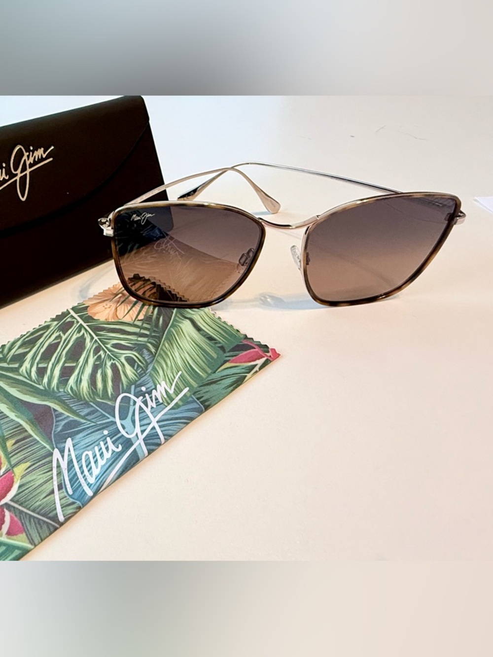 🆕 Maui Jim “Tiger Lily” Tortoiseshell Brown Polarized Lenses Sunglasses - Picture 5 of 10